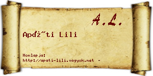 Apáti Lili névjegykártya