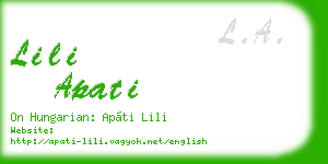lili apati business card